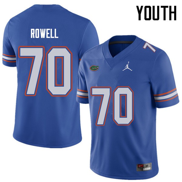 Jordan Brand Youth #70 Tanner Rowell Florida Gators College Football Jerseys Royal